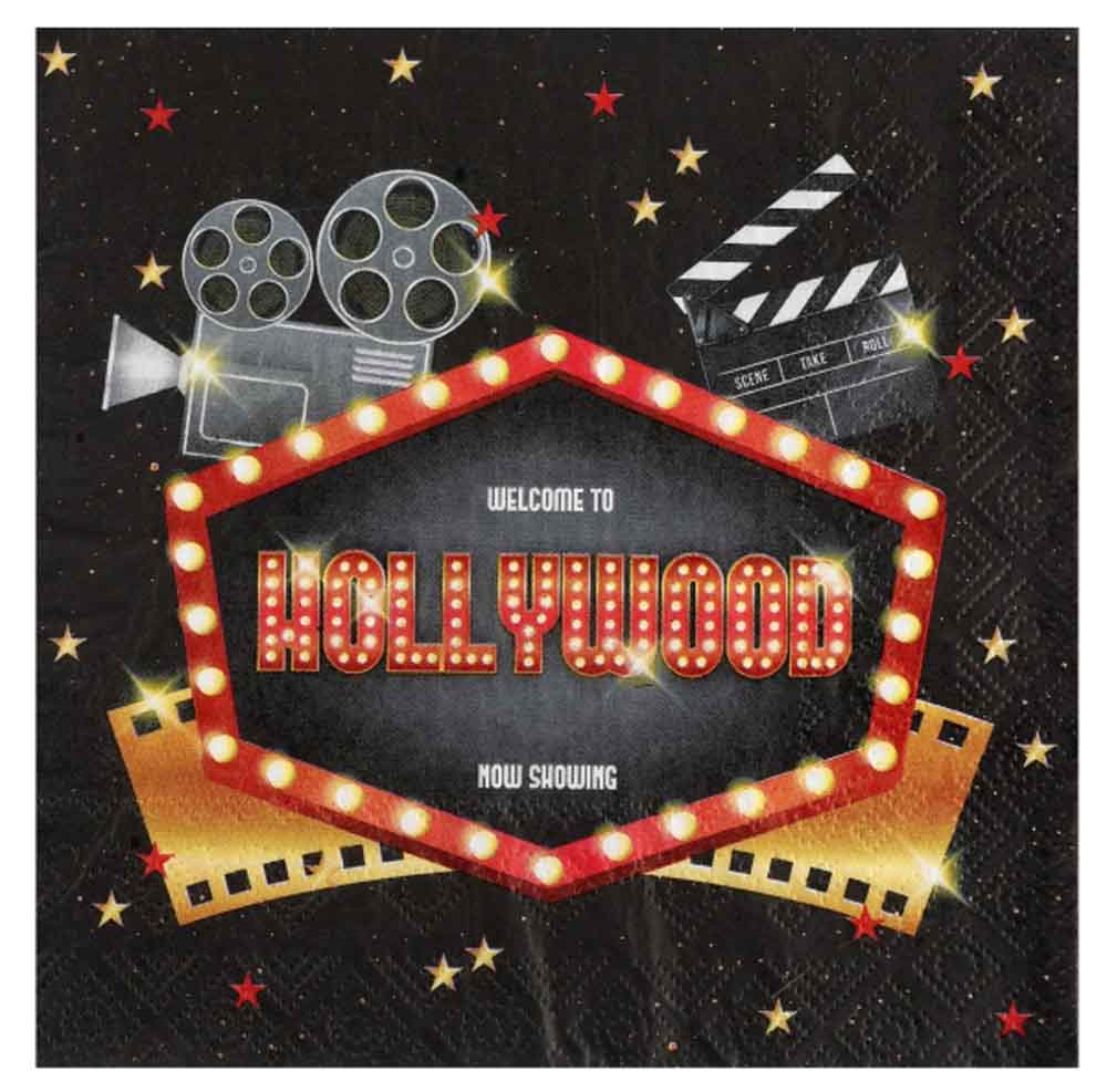 Hollywood Servietter – 20 stk. til festlige anledninger