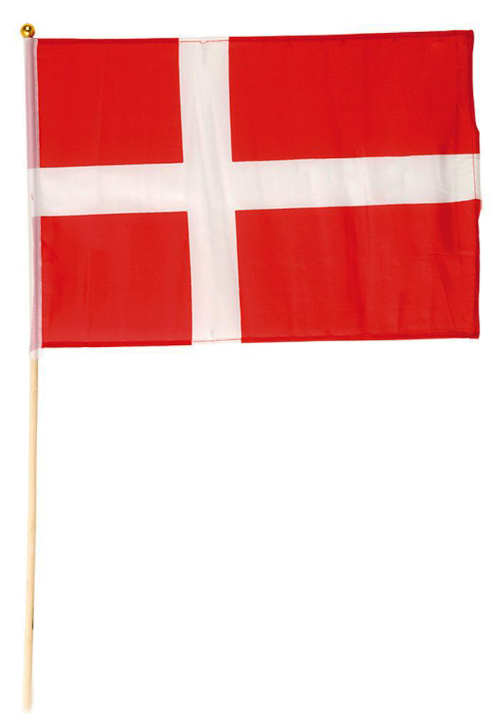 Dannebrog Flag med Træpind – Ideelt til Festlige Begivenheder!