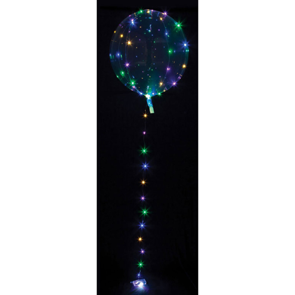 Klar LED Ballon Ø50 – Multifarvet til Festlige Fester