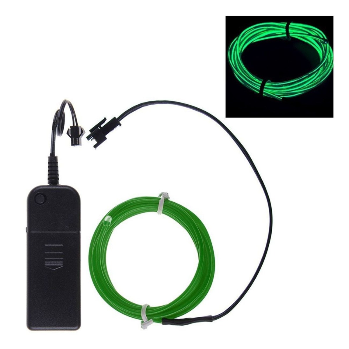 Neon Led Ledning     Grøn Batteridrevet